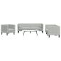 Preview: Sofa Set 3 pcs Hellgrau Samt
