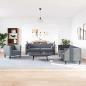 Preview: ARDEBO.de - Sofa Set 3 pcs Dunkelgrau Samt