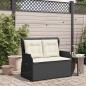 Preview: ARDEBO.de - Gartenbank mit Kissen Schwarz Poly Rattan
