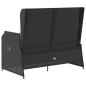 Preview: Gartenbank mit Kissen Schwarz Poly Rattan