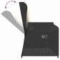 Preview: Gartenbank mit Kissen Schwarz Poly Rattan