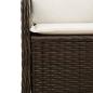 Preview: Gartenbank mit Kissen Braun Poly Rattan