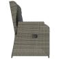 Preview: Gartenbank mit Kissen Grau Poly Rattan