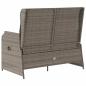 Preview: Gartenbank mit Kissen Grau Poly Rattan