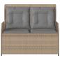 Preview: Gartenbank mit Kissen Beige Poly Rattan