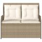 Preview: Gartenbank mit Kissen Beige Poly Rattan