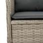 Preview: Gartenbank mit Kissen Hellgrau Poly Rattan