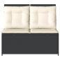 Preview: Gartenbank mit Kissen Schwarz Poly Rattan