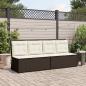 Preview: ARDEBO.de - Gartenbank mit Kissen Braun Poly Rattan