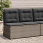 Preview: Gartenbank mit Kissen Grau Poly Rattan