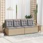 Preview: ARDEBO.de - Gartenbank mit Kissen Beige Poly Rattan