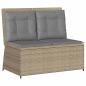 Preview: Gartenbank mit Kissen Beige Poly Rattan