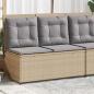 Preview: Gartenbank mit Kissen Beige Poly Rattan