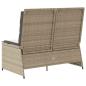 Preview: Gartenbank mit Kissen Beige Poly Rattan