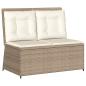Preview: Gartenbank mit Kissen Beige Poly Rattan