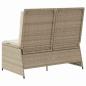 Preview: Gartenbank mit Kissen Beige Poly Rattan