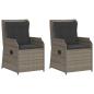 Preview: Gartenbank mit Kissen 2 pcs Grau Poly Rattan