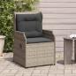 Preview: Gartenbank mit Kissen 2 pcs Grau Poly Rattan