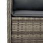 Preview: Gartenbank mit Kissen 2 pcs Grau Poly Rattan