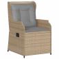 Preview: Gartenbank mit Kissen 2 pcs Beige Poly Rattan