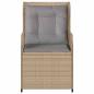 Preview: Gartenbank mit Kissen 2 pcs Beige Poly Rattan