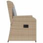 Preview: Gartenbank mit Kissen 2 pcs Beige Poly Rattan