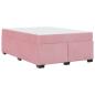 Preview: Bettgestell mit Matratze mit Matratze Rosa 140 x 200 cm Samt