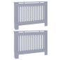 Preview: Heizkörperabdeckung 2 pcs Grau 112 x 19 x 81.5 cm Holzwerkstoff