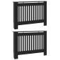 Preview: Heizkörperabdeckung 2 pcs Schwarz 112 x 19 x 81.5 cm