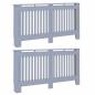 Preview: Heizkörperabdeckung 2 pcs Grau 152 x 19 x 81.5 cm Holzwerkstoff