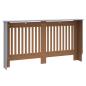 Preview: Heizkörperabdeckung 2 pcs Grau 152 x 19 x 81.5 cm Holzwerkstoff