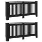 Preview: Heizkörperabdeckung 2 pcs Schwarz 172 x 19 x 81.5 cm