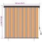 Preview: Outdoor Rollo Gestreift Gelb und Blau 180 x 250 cm Stoff