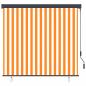 Preview: Outdoor Rollo Gestreift Orange und Weiß 180 x 250 cm Stoff