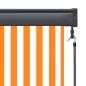 Preview: Outdoor Rollo Gestreift Orange und Weiß 180 x 250 cm Stoff