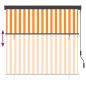 Preview: Outdoor Rollo Gestreift Orange und Weiß 180 x 250 cm Stoff