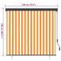 Preview: Outdoor Rollo Gestreift Orange und Weiß 180 x 250 cm Stoff
