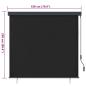 Preview: Outdoor Rollo Gestreift Anthrazit 180 x 250 cm Stoff