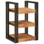 Preview: Nachttisch 2 pcs Braun und Schwarz Massives Mango-Holz
