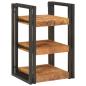 Preview: Nachttisch 2 pcs Braun und Schwarz Massives Mango-Holz