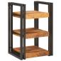 Preview: Nachttisch 2 pcs Braun und Schwarz Massives Mango-Holz