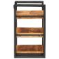Preview: Nachttisch 2 pcs Braun und Schwarz Massives Mango-Holz