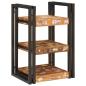 Preview: Nachttisch 2 pcs Braun und Schwarz Massivholz recycelt