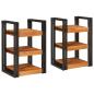 Preview: ARDEBO.de - Nachttisch 2 pcs Braun und Schwarz Massivholz Akazie