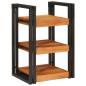 Preview: Nachttisch 2 pcs Braun und Schwarz Massivholz Akazie