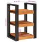 Preview: Nachttisch 2 pcs Braun und Schwarz Massivholz Akazie