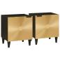 Preview: ARDEBO.de - Nachttisch 2 pcs Schwarz und Gold 40 x 33.5 x 46 cm