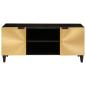 Preview: TV-Schränk Schwarz und Gold 105 x 33 x 46 cm massives Mangoholz