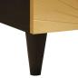 Preview: TV-Schränk Schwarz und Gold 70 x 33 x 46 cm massives Mangoholz