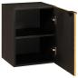 Preview: Badezimmer Schrank mit Regal Schwarz und Gold 38 x 33 x 48 cm